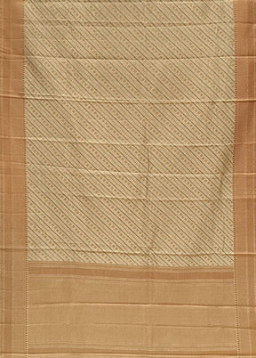 Cream Kora Silk Saree With Blouse Piece