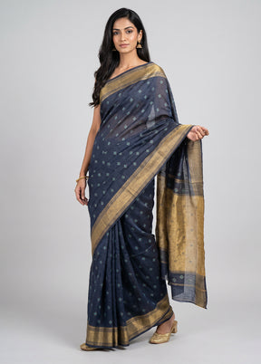 Cream Kora Silk Saree With Blouse Piece