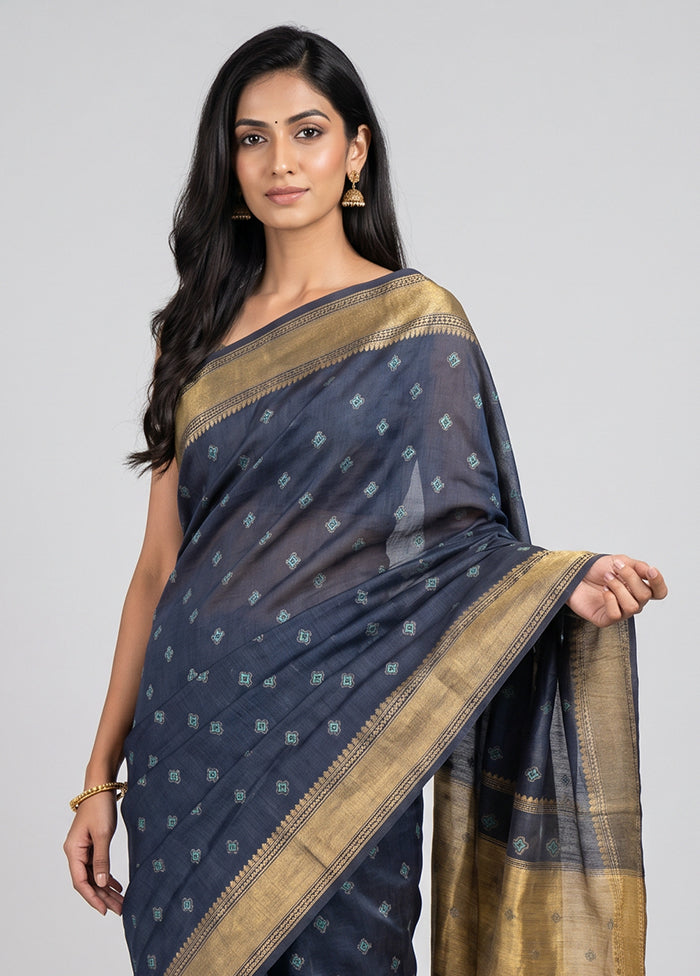 Cream Kora Silk Saree With Blouse Piece