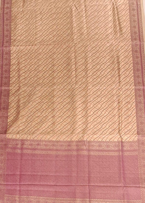 Cream Kora Silk Saree With Blouse Piece