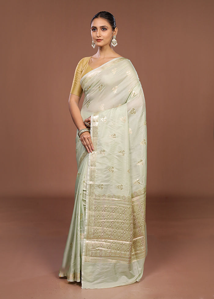 Green Dupion Silk Saree With Blouse Piece