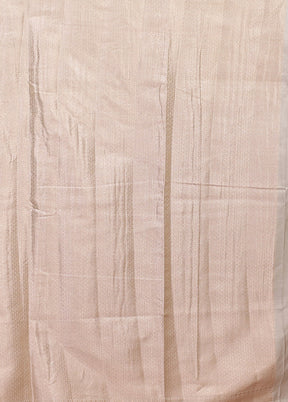 Cream Dupion Silk Saree With Blouse Piece