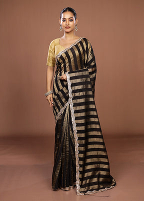 Black Organza Saree With Blouse Piece