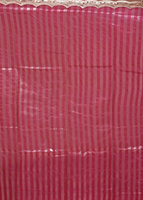 Pink Organza Saree With Blouse Piece