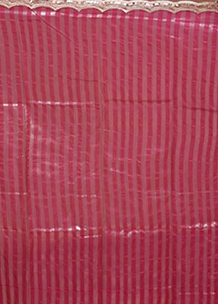 Pink Organza Saree With Blouse Piece