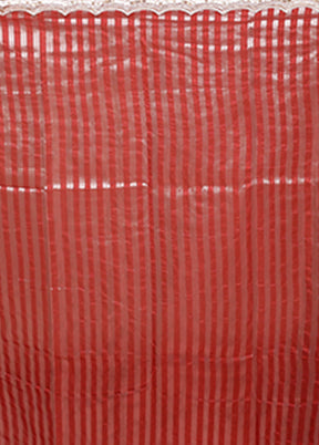 Red Organza Saree With Blouse Piece