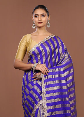 Purple Organza Saree With Blouse Piece