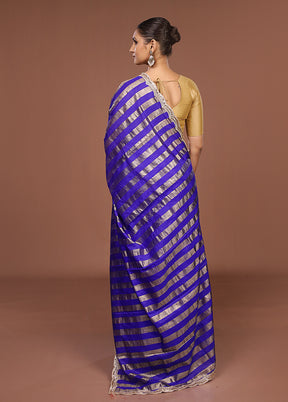 Purple Organza Saree With Blouse Piece