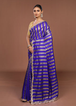 Purple Organza Saree With Blouse Piece