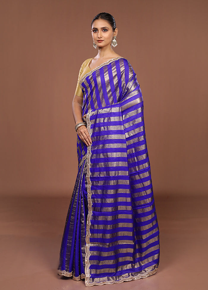 Purple Organza Saree With Blouse Piece
