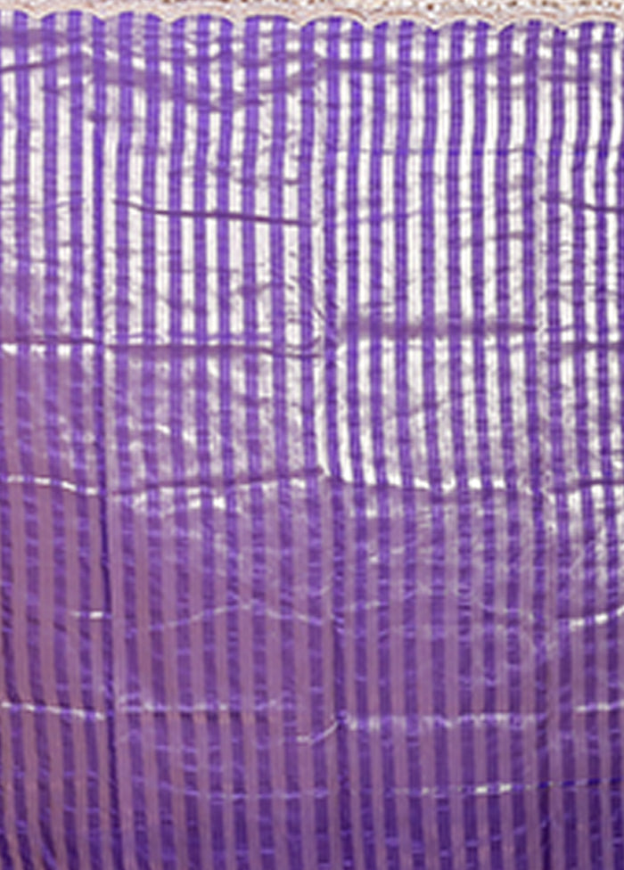 Purple Organza Saree With Blouse Piece