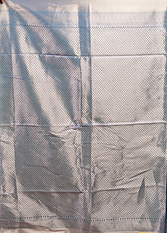 Blue Dupion Silk Saree With Blouse Piece