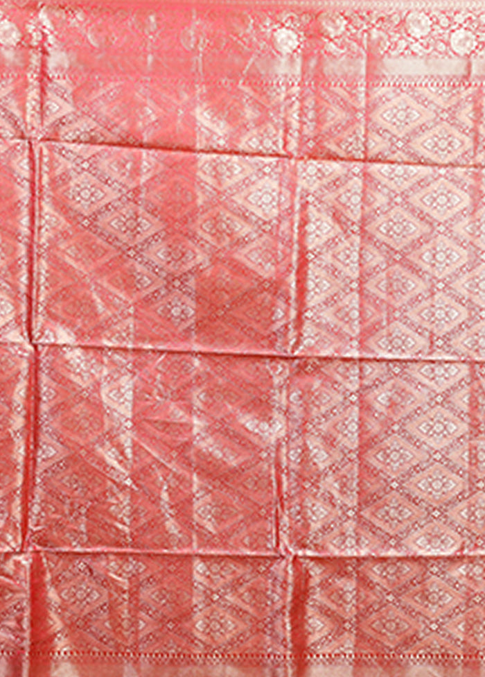 Pink Dupion Silk Saree With Blouse Piece