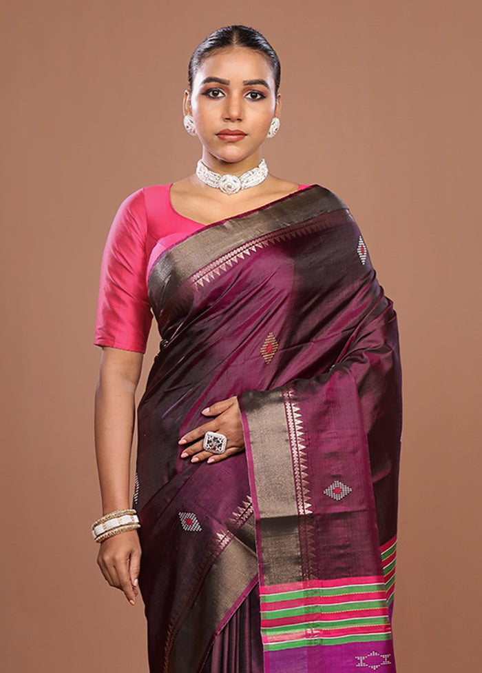 Multicolor Handloom Kanjivaram Silk Saree With Blouse Piece
