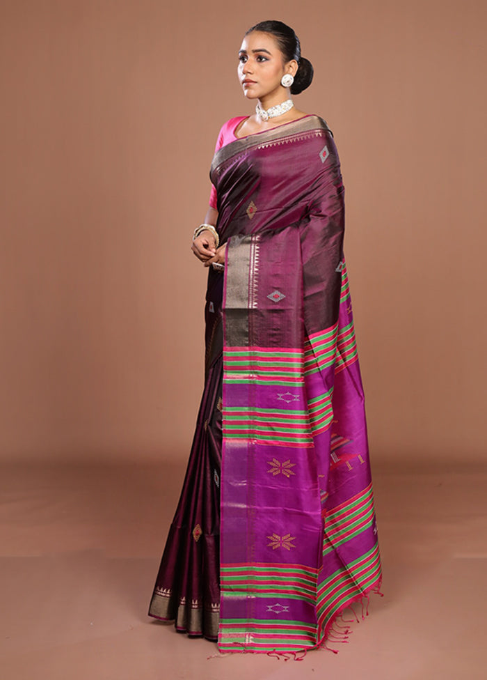 Multicolor Handloom Kanjivaram Silk Saree With Blouse Piece