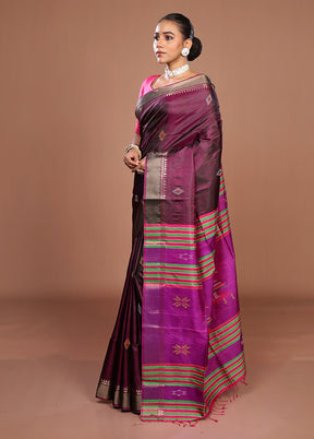 Multicolor Handloom Kanjivaram Silk Saree With Blouse Piece