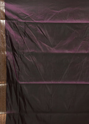 Purple Banarasi Silk Saree With Blouse Piece