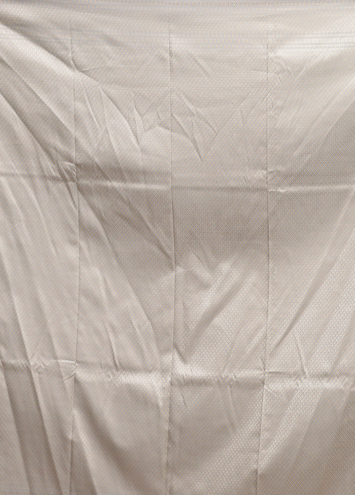 Grey Jamewar Silk Saree With Blouse Piece