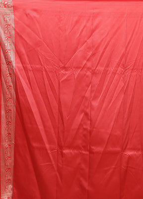 Pink Jamewar Silk Saree With Blouse Piece