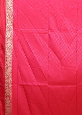 Pink Jamewar Silk Saree With Blouse Piece