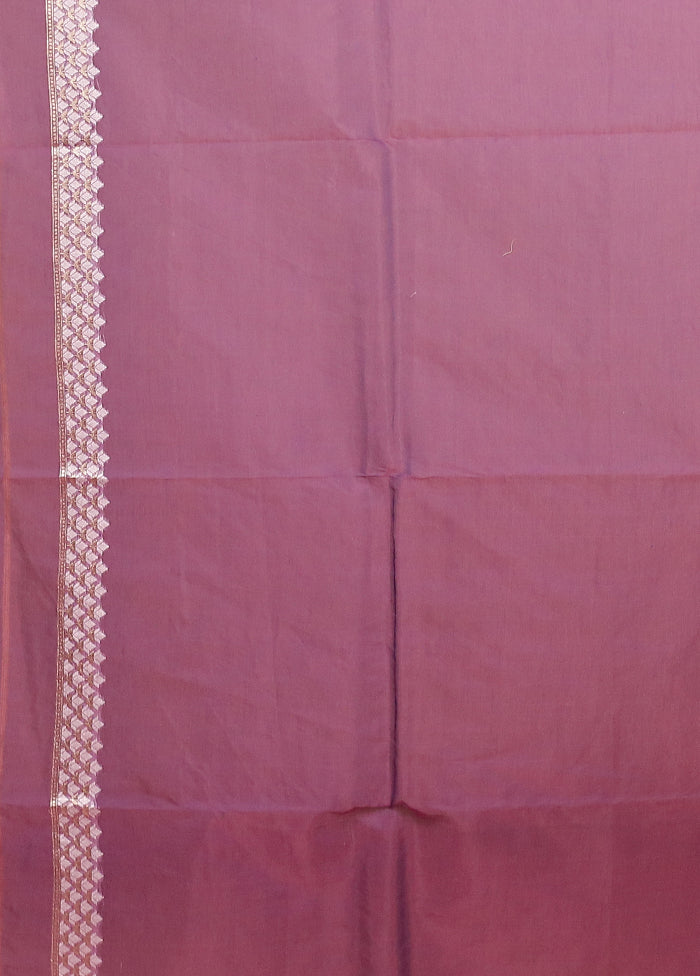 Purple Kora Silk Saree With Blouse Piece