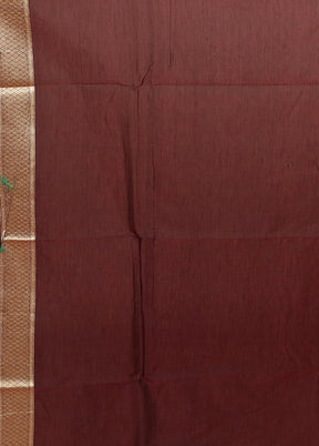 Maroon Kora Silk Saree With Blouse Piece