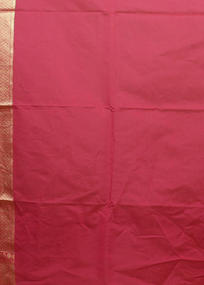 Pink Kora Silk Saree With Blouse Piece