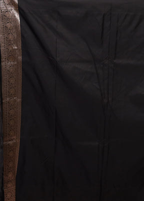 Black Katan Silk Saree With Blouse Piece
