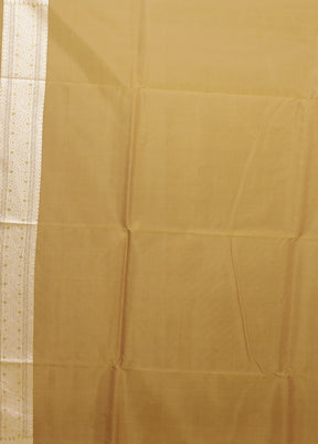 Yellow Kora Silk Saree With Blouse Piece