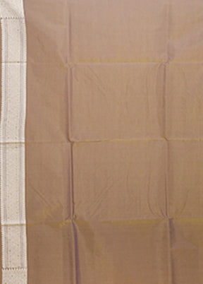 Cream Kora Silk Saree With Blouse Piece