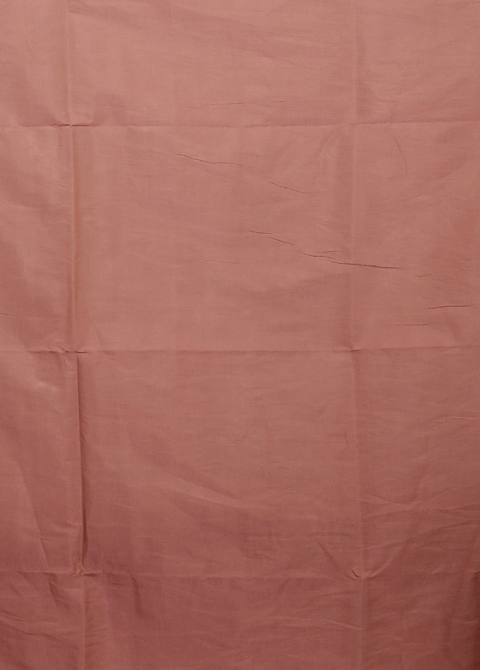 Brown Kora Silk Saree With Blouse Piece