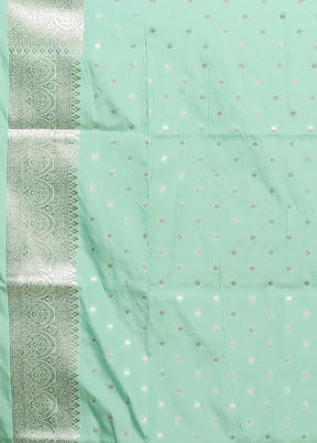 Green Katan Silk Saree With Blouse Piece
