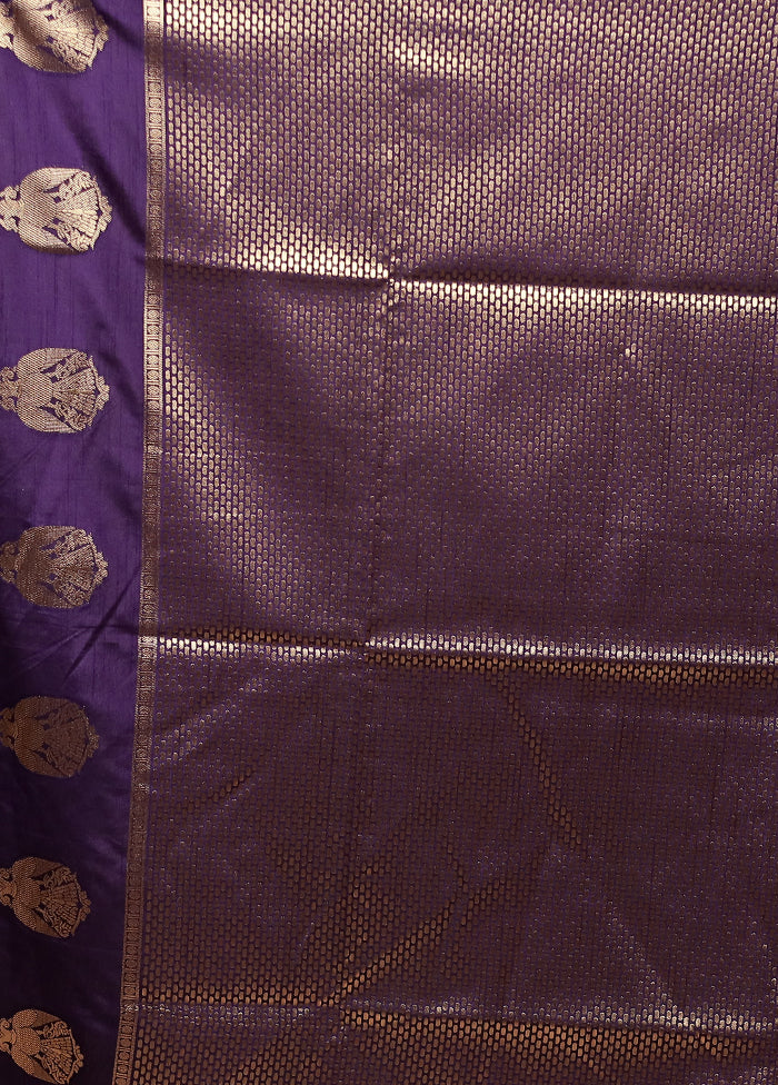 Purple Dupion Silk Saree With Blouse Piece