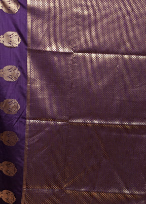 Purple Dupion Silk Saree With Blouse Piece