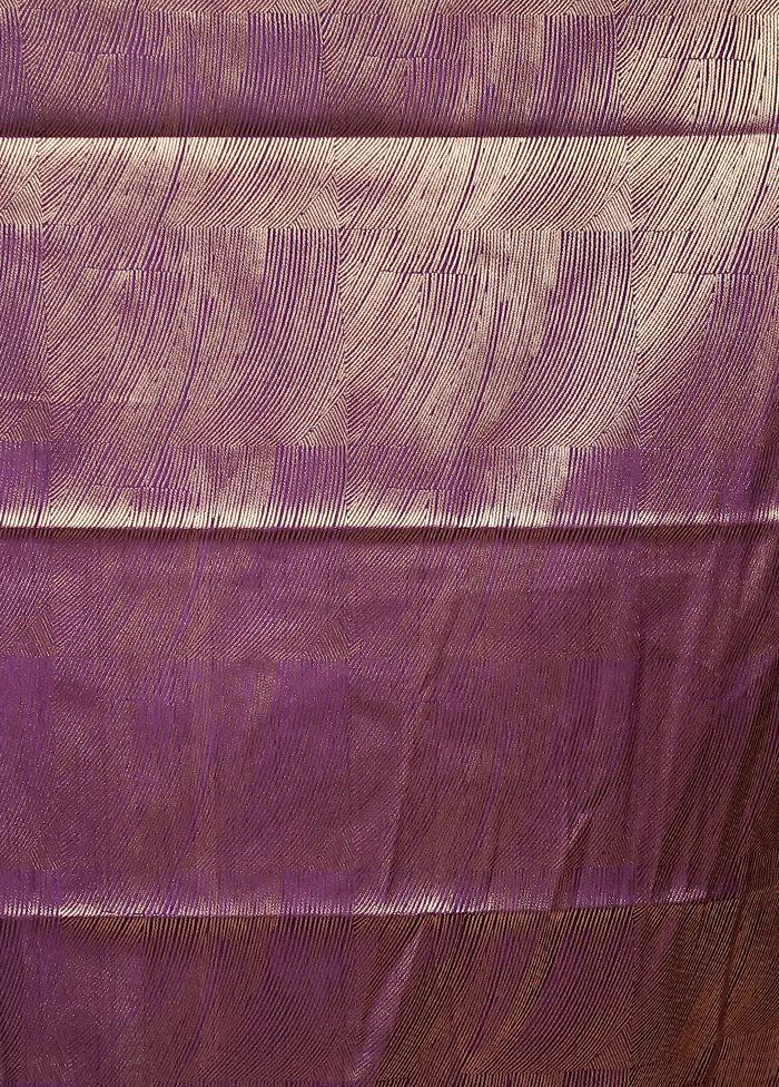Purple Dupion Silk Saree With Blouse Piece