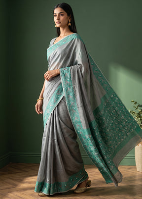 Green Jamdani Cotton Saree Without Blouse Piece