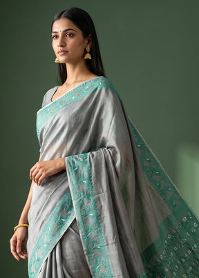 Green Jamdani Cotton Saree Without Blouse Piece