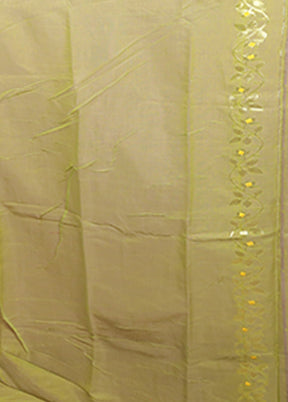 Green Jamdani Cotton Saree Without Blouse Piece