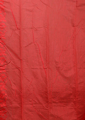 Red Jamdani Cotton Saree Without Blouse Piece