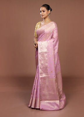Pink Dupion Silk Saree With Blouse Piece