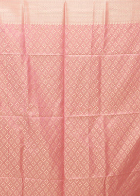Pink Dupion Silk Saree With Blouse Piece