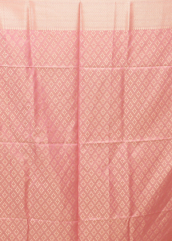 Pink Dupion Silk Saree With Blouse Piece