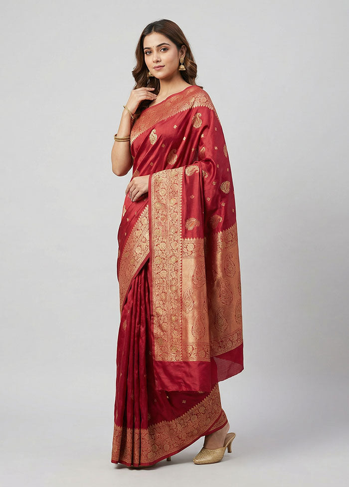 Pink Dupion Silk Saree With Blouse Piece