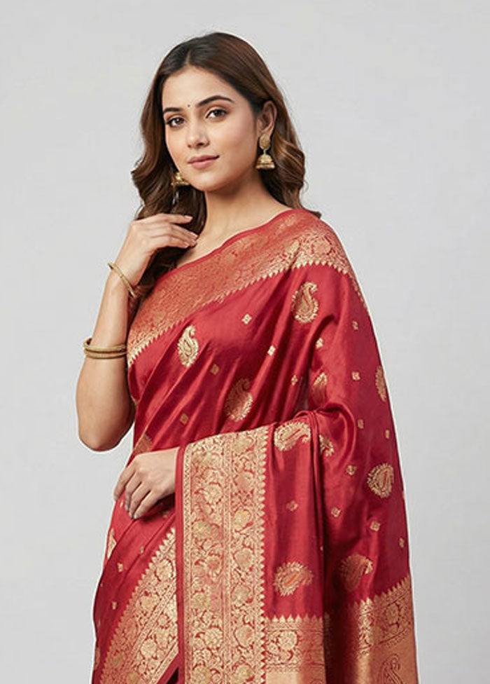 Pink Dupion Silk Saree With Blouse Piece