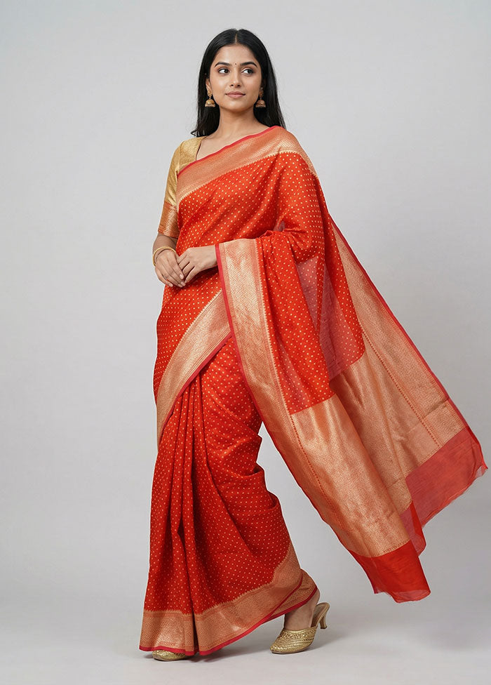 Blue Kora Silk Saree With Blouse Piece