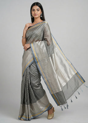 Pink Kora Silk Saree With Blouse Piece