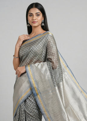 Pink Kora Silk Saree With Blouse Piece