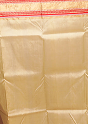 White Garad Pure Silk Saree Without Blouse Piece