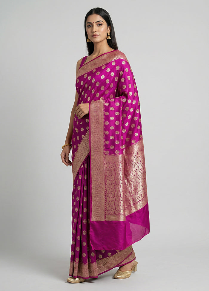 Purple Katan Silk Saree With Blouse Piece