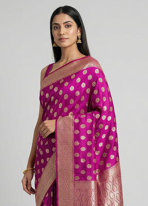 Purple Katan Silk Saree With Blouse Piece